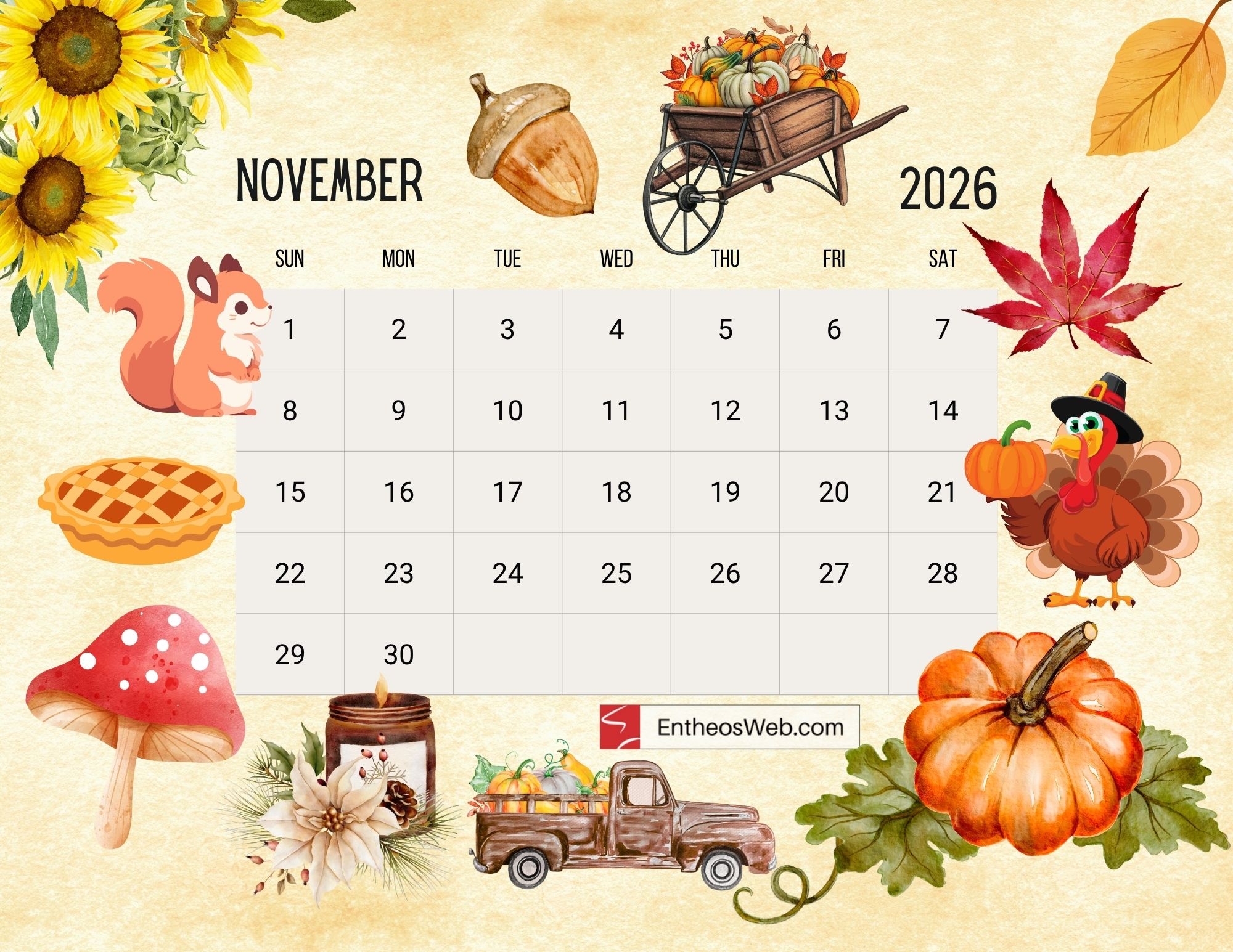 Free November 2026 Calendar Printable Free November 2026 Calendar Printable