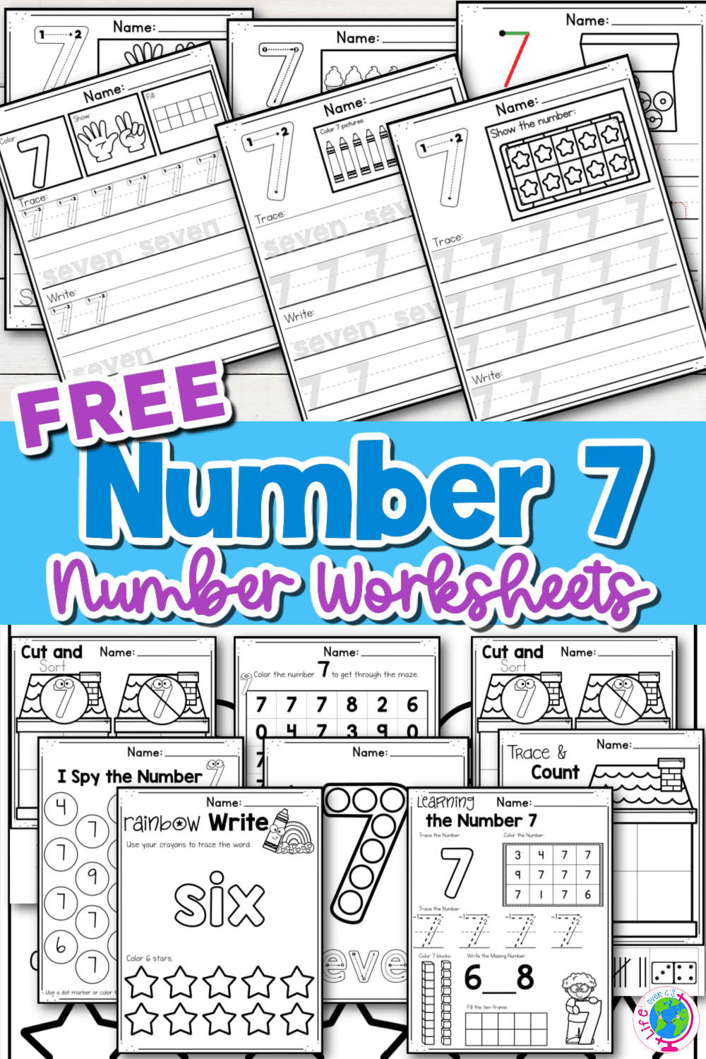 Free Printable Number 7 Worksheets