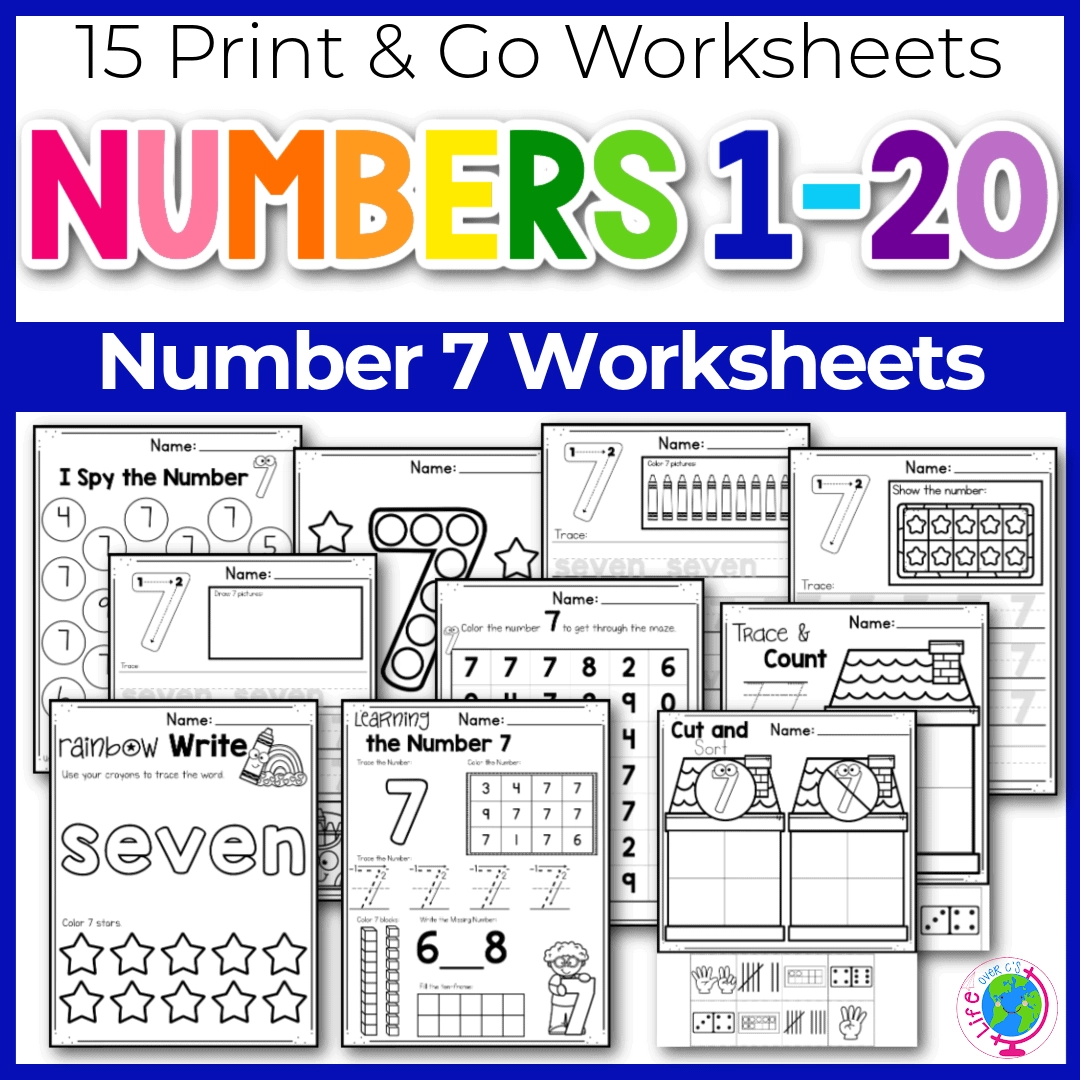 Free Printable Number 7 Worksheets