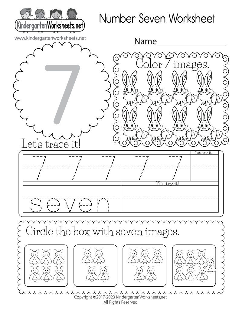 Free Printable Number 7 Worksheets
