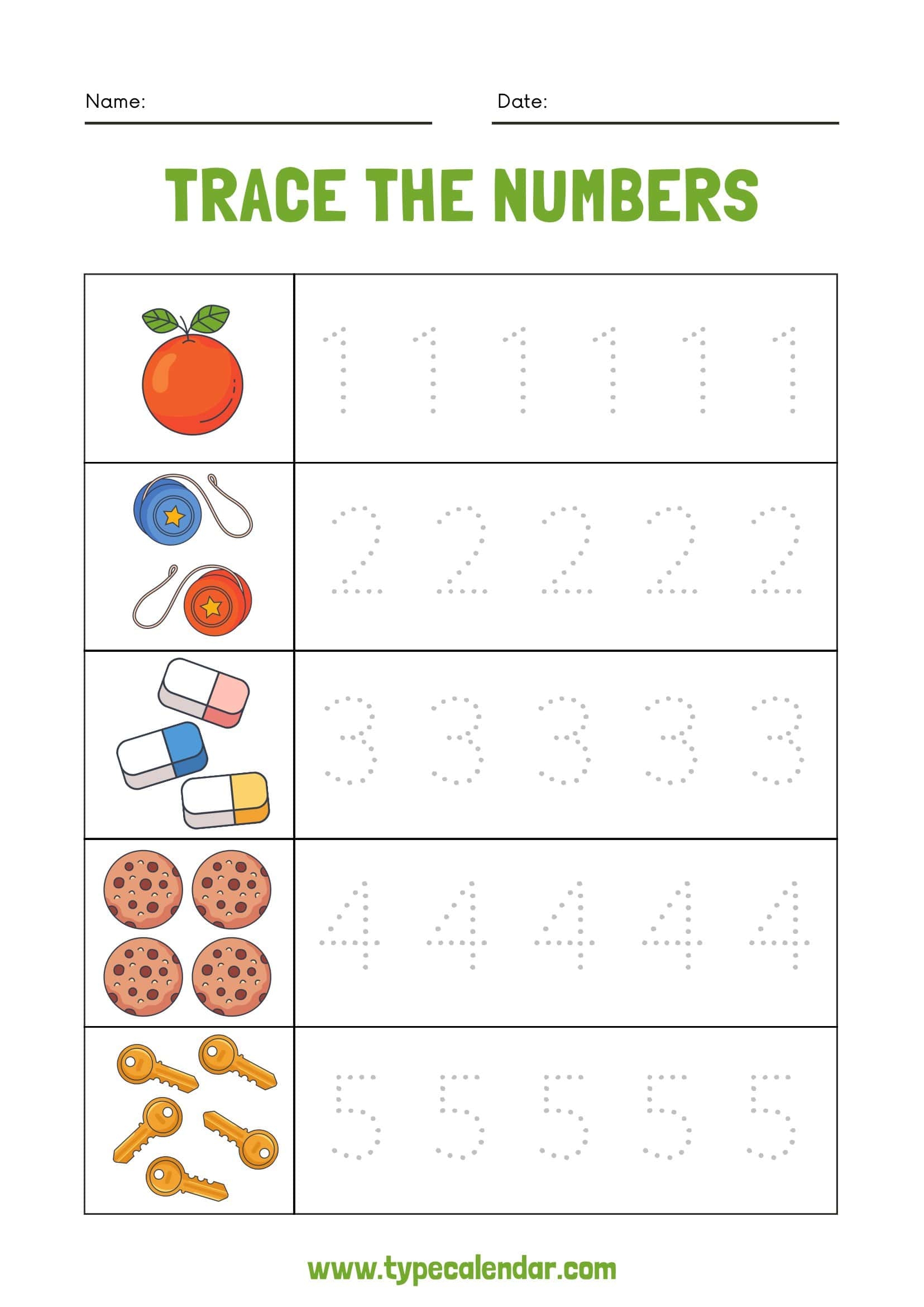 Number Tracing Worksheets Free Printable