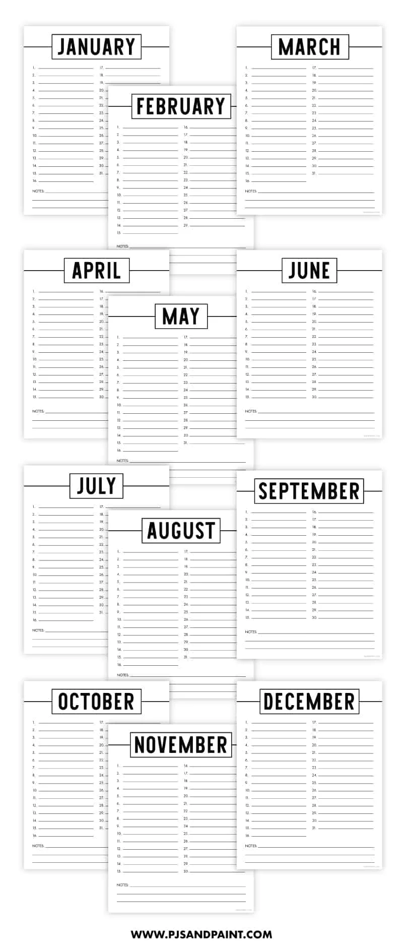 Free Printable Perpetual Calendar Printable Birthday Calendar
