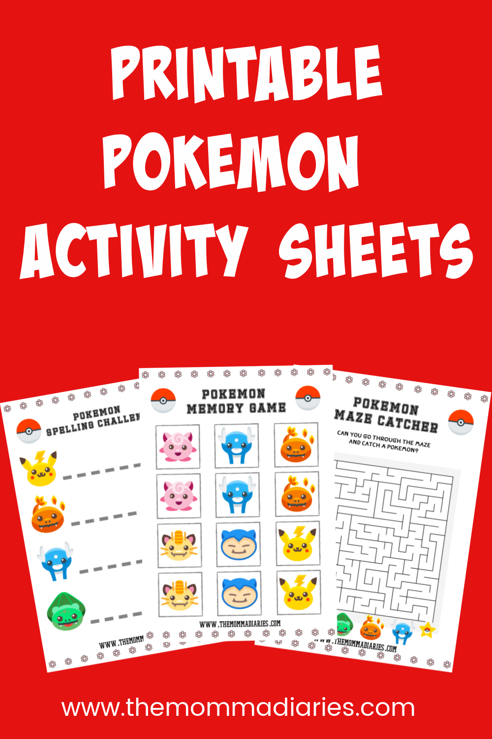 Pokemon Printable Worksheets