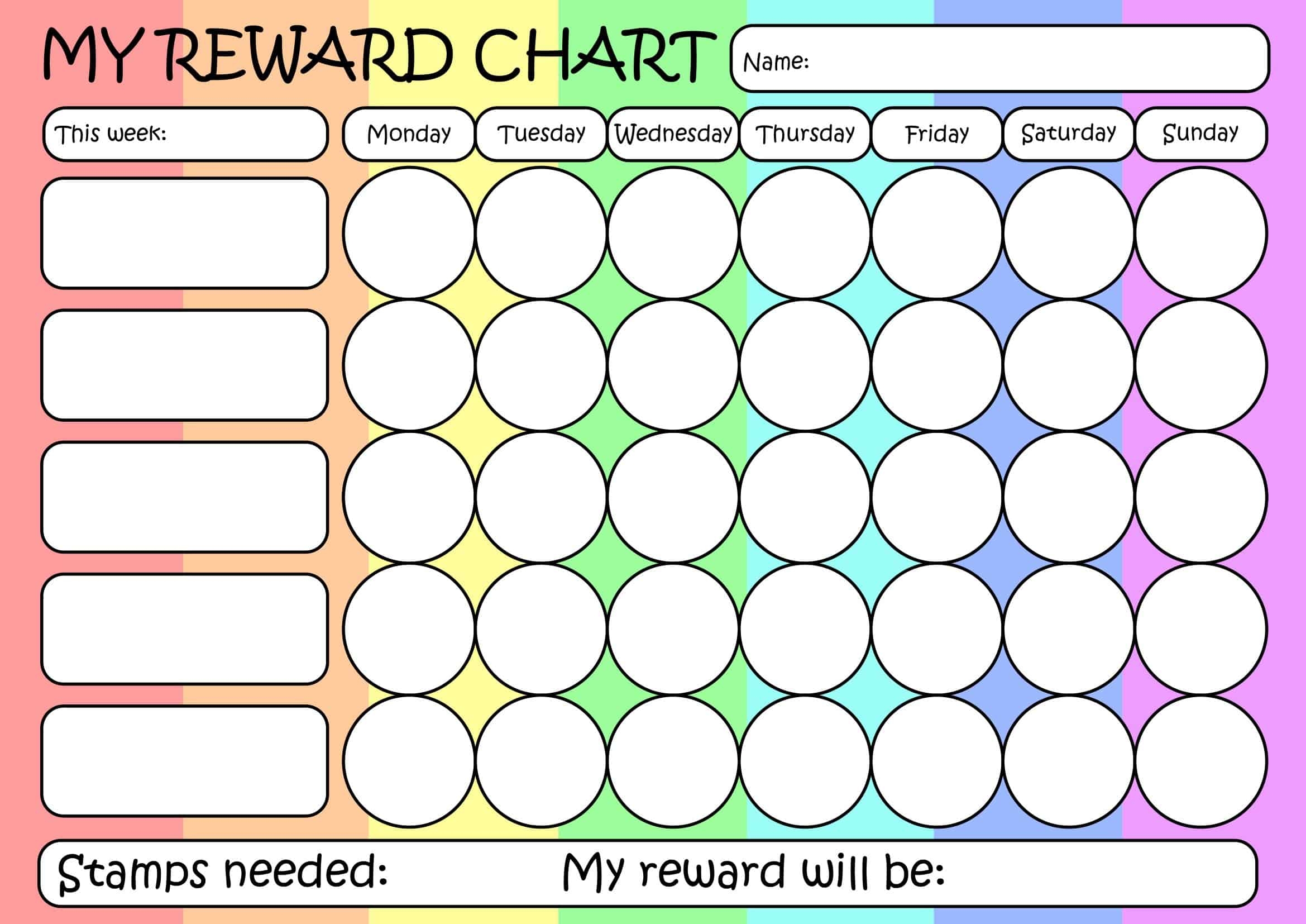 Reward Sticker Chart Printable