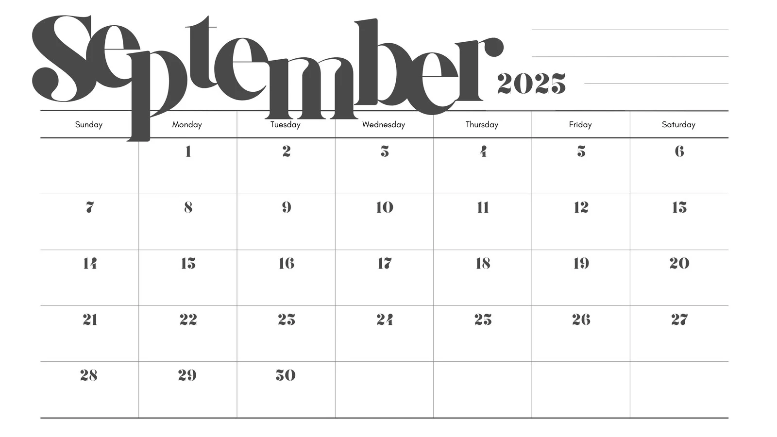 Free Printable September 2025 Calendar Templates Canva Free Printable September 2025 Calendar Templates Canva