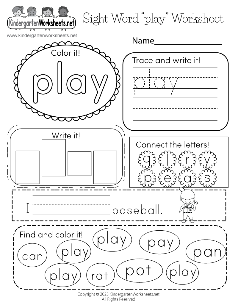 Printable High Frequency Words Worksheets