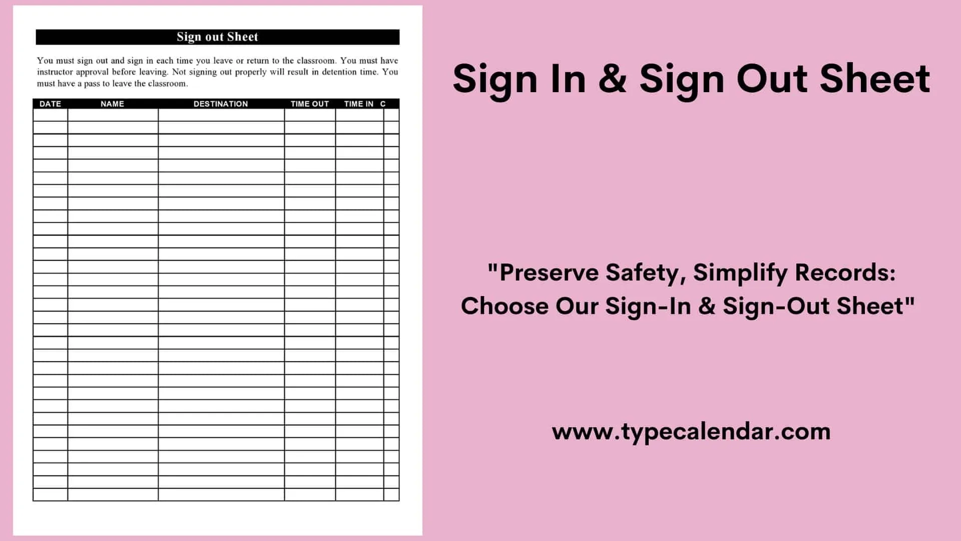 Printable Sign In Sheet Pdf