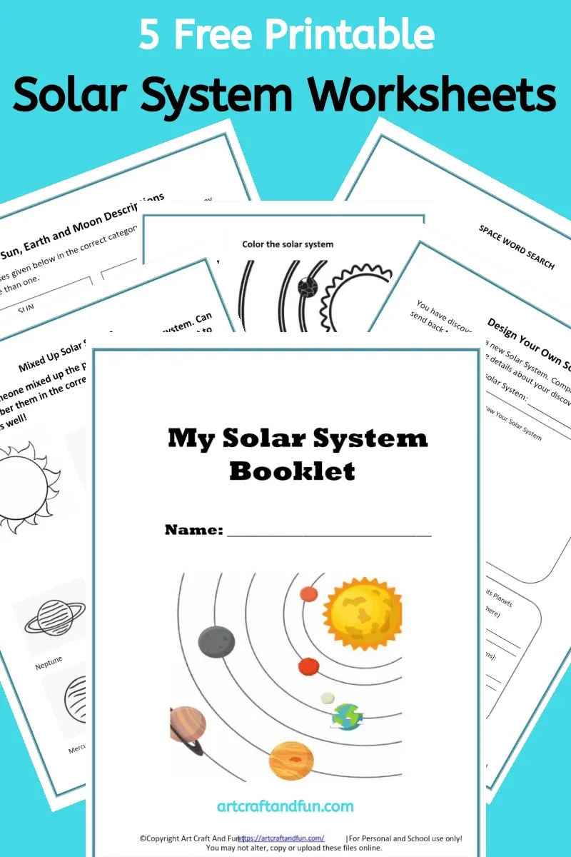 Free Printable Solar System Worksheets For Kids 