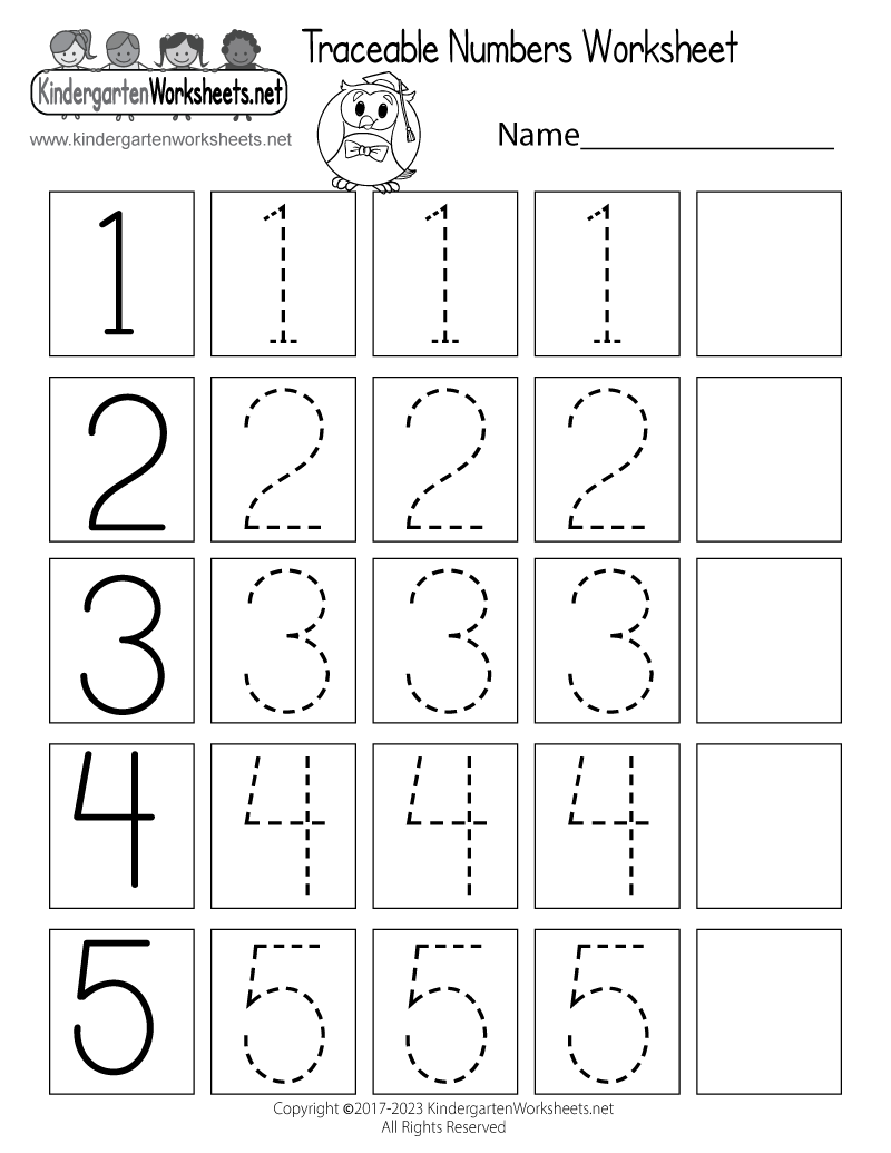 Free Printable Number Worksheets For Kindergarten