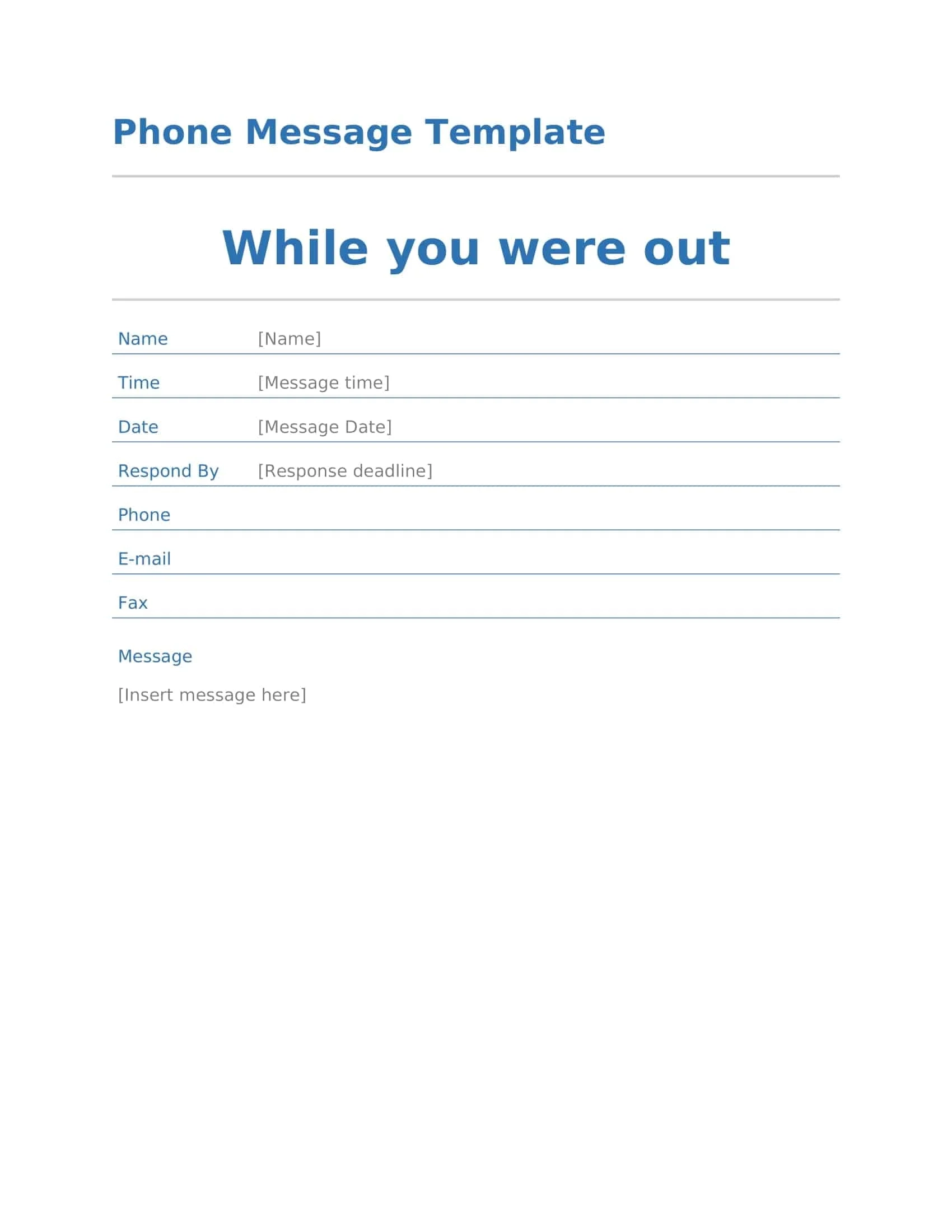 Free Printable Message Sheets Free Printable Message Sheets