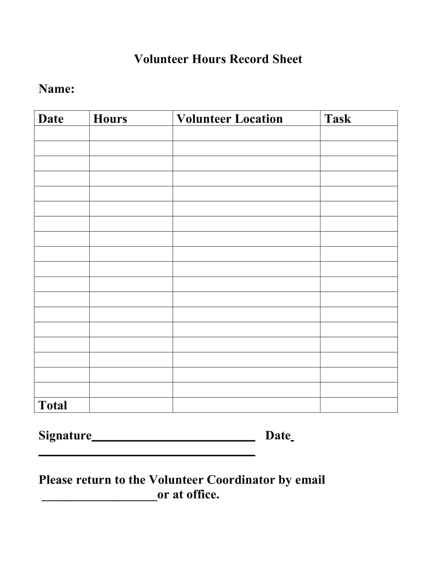 Free Printable Volunteer Hours Log Templates Excel PDF Form Sheet Free Printable Volunteer Hours Log Templates Excel PDF Form Sheet