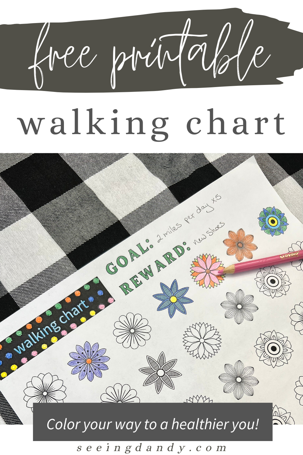 Free Printable Walking Chart To Color Your Way To Your Fitness Goals Seeing Dandy Blog Free Printable Walking Chart To Color Your Way To Your Fitness Goals Seeing Dandy Blog