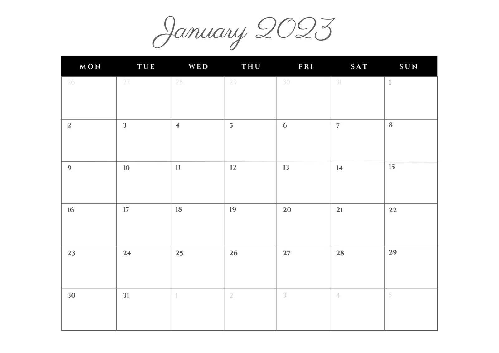 Desk Calendar Printable