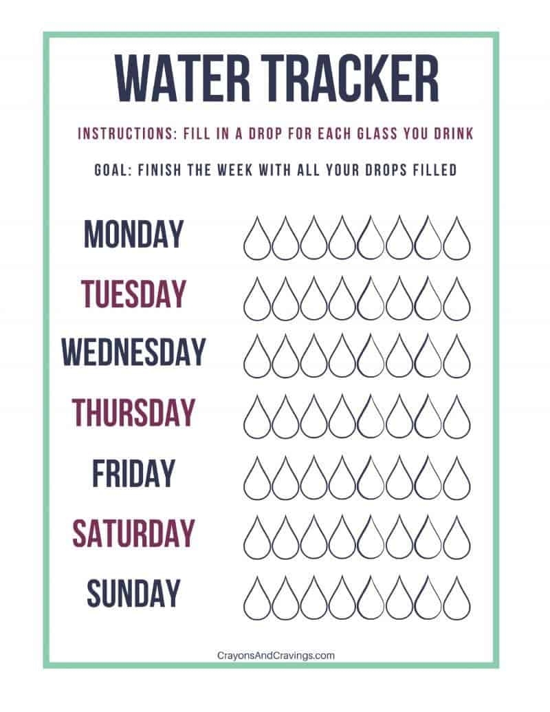 Free Printable Water Tracking Chart