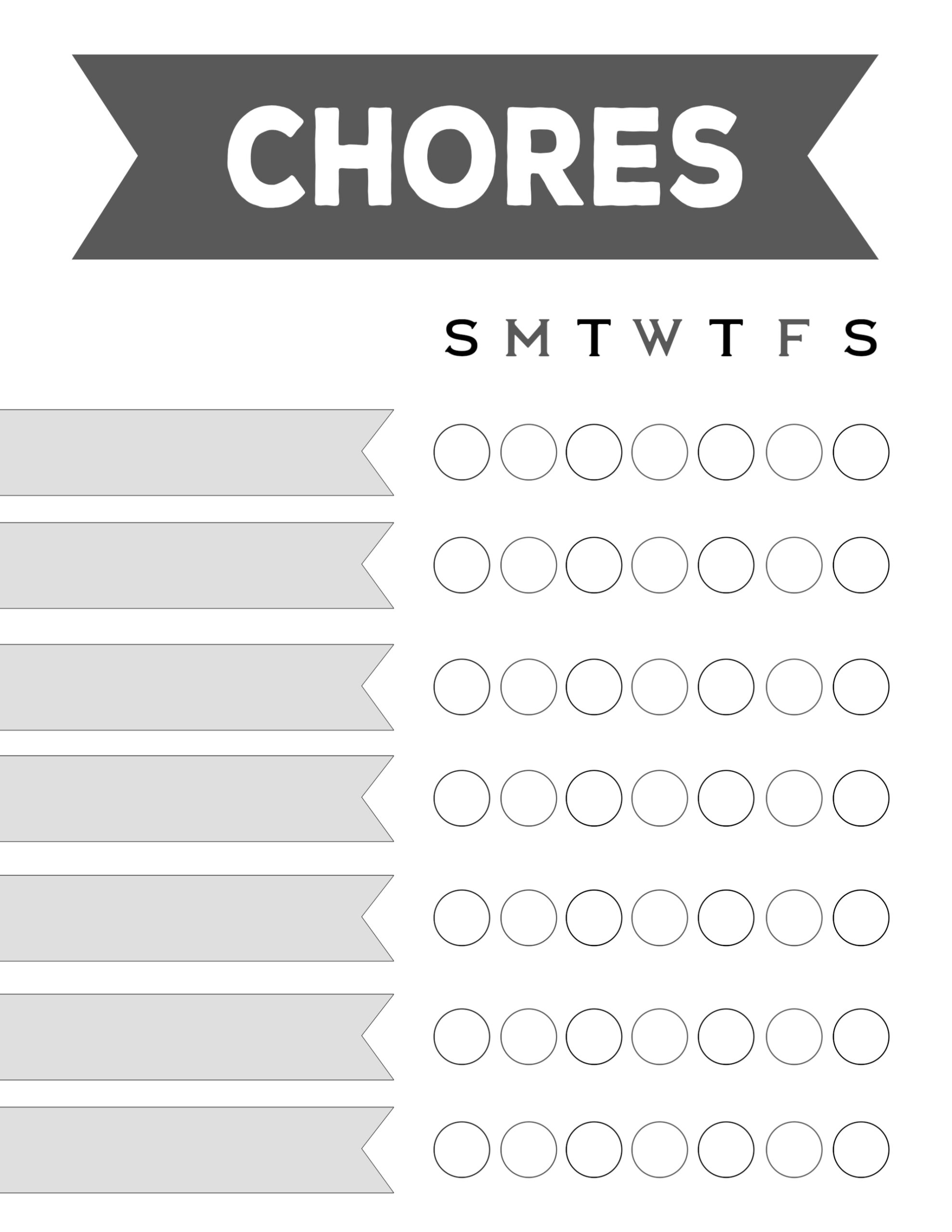 Free Printable Charts Blank