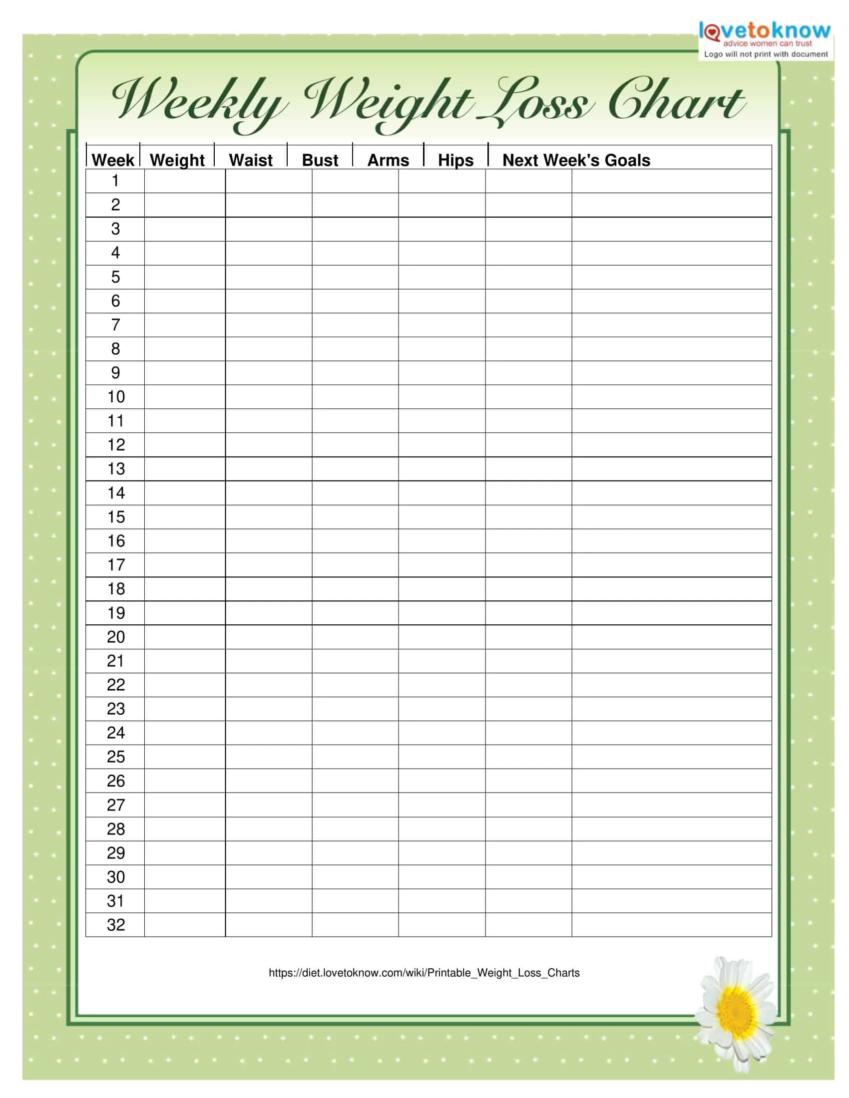 Free Printable Weight Loss Tracker Templates PDF Word Monthly Weekly