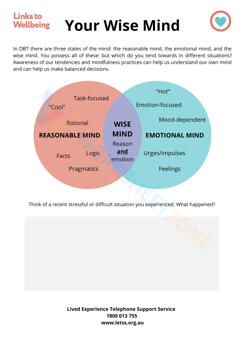 Printable Dbt Wise Mind Worksheet Pdf