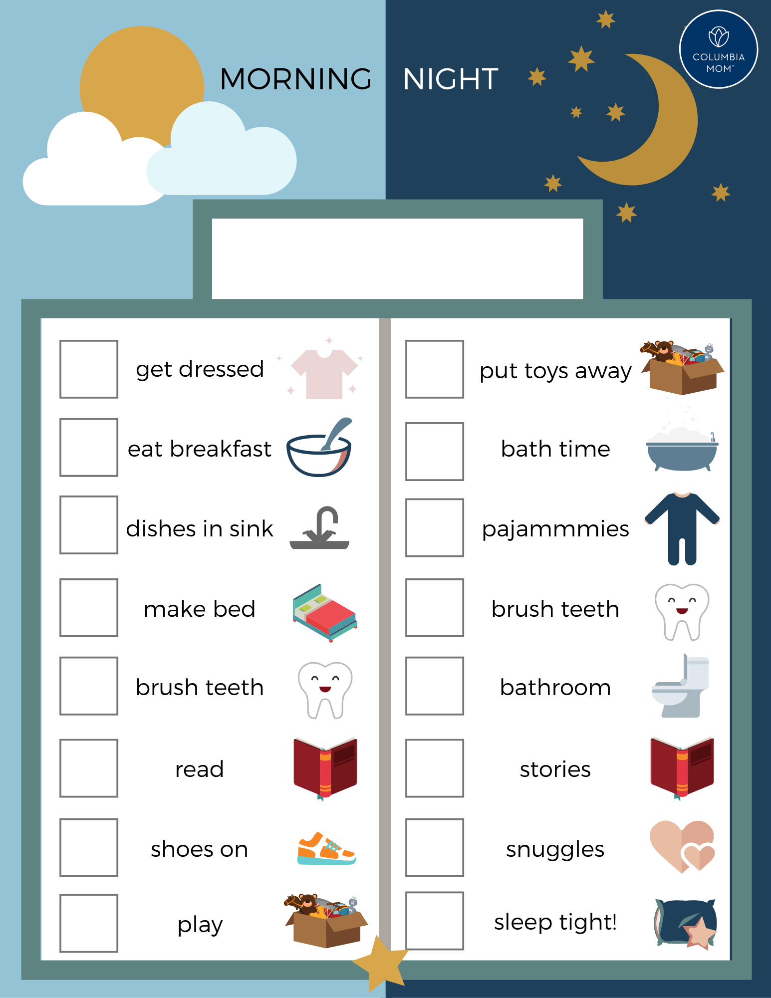 FREE Routine Activity Charts For Your Family