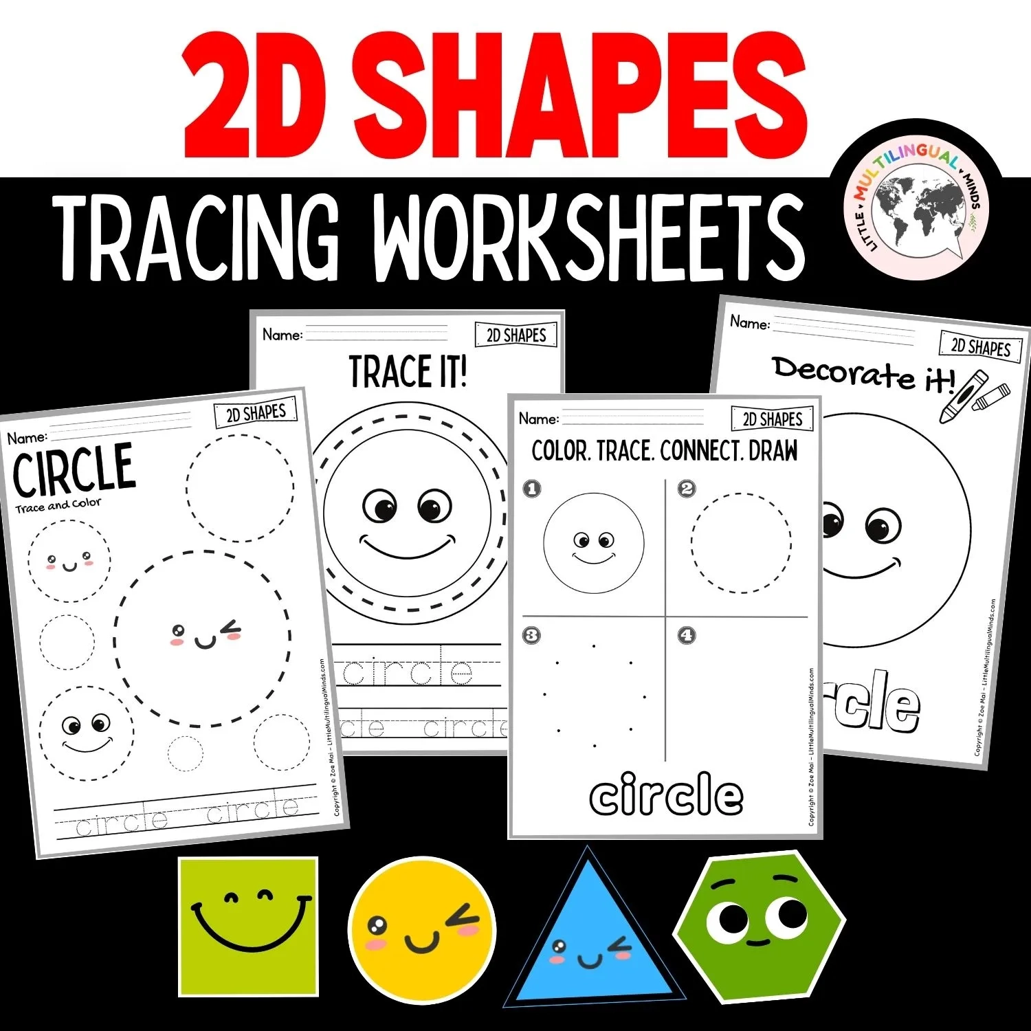 Free Shape Tracing Worksheets Preschool And Kindergarten