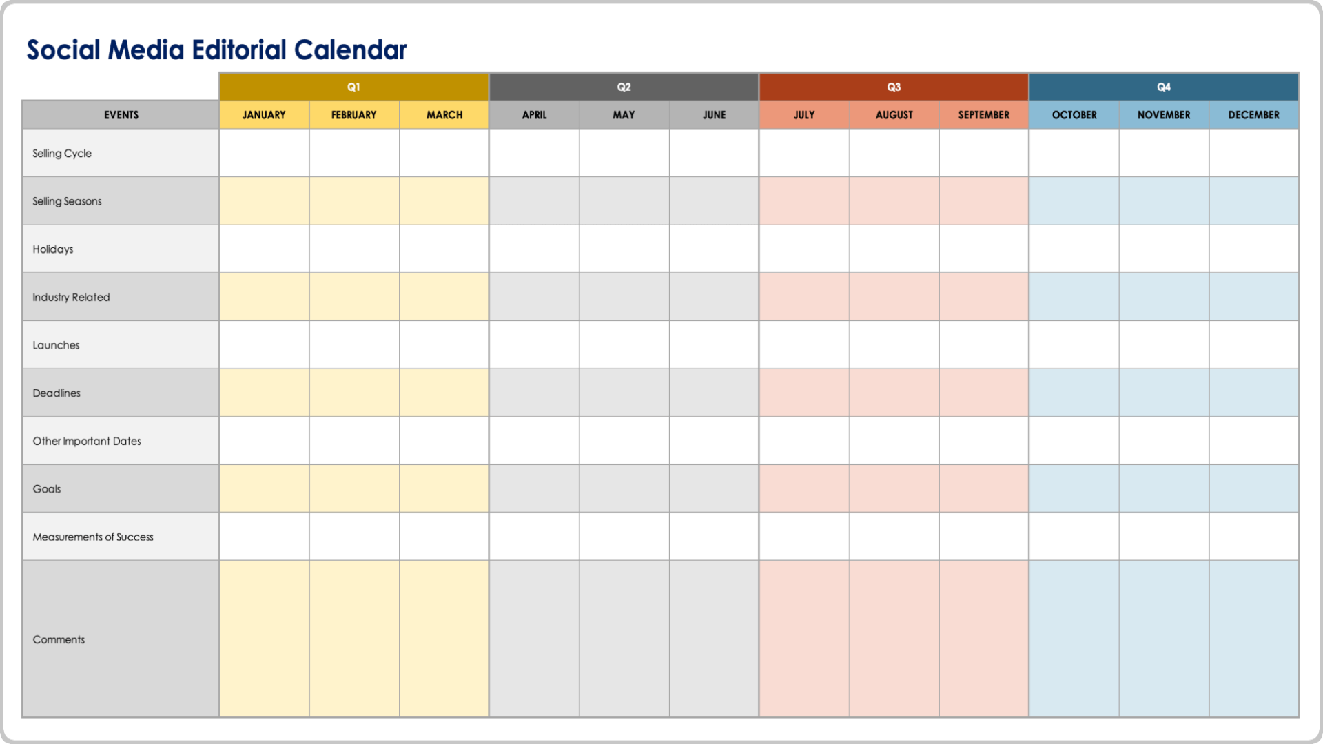 Free Social Media Calendar Templates All Formats All Types Free Social Media Calendar Templates All Formats All Types