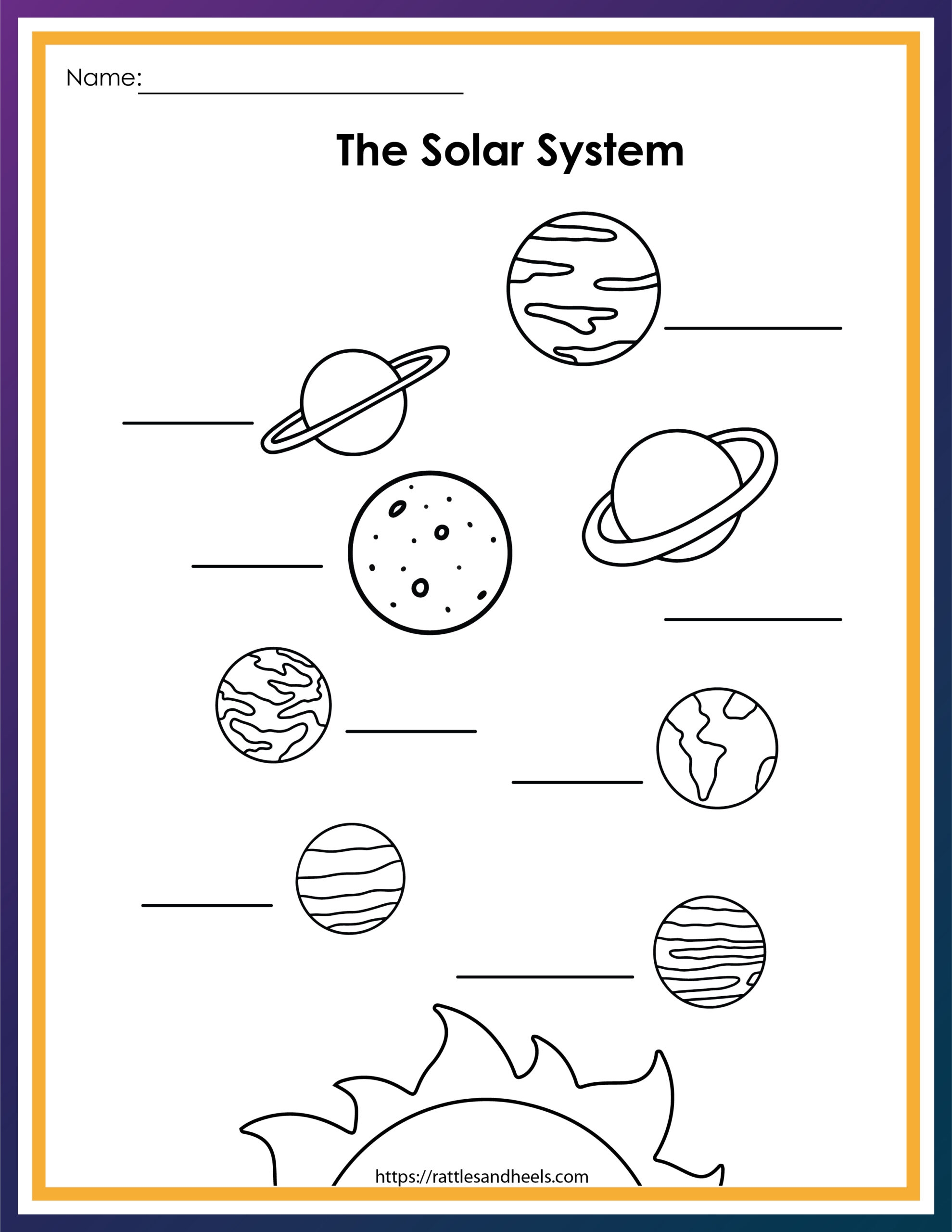 Printable Solar System Worksheets