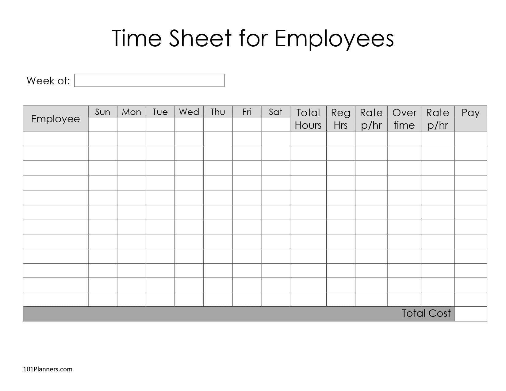 FREE Timesheet Template Printables Instant Download