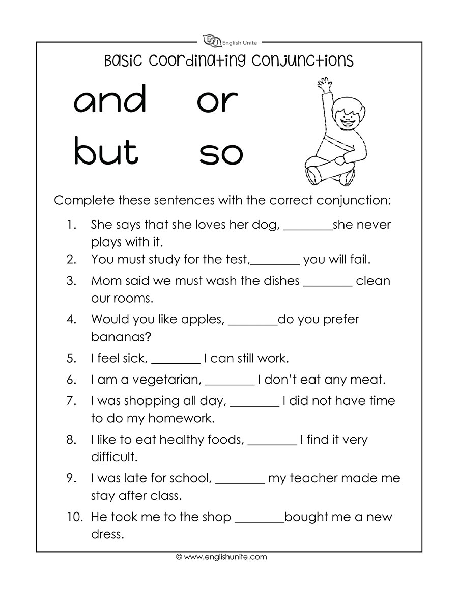 Free Printable Conjunction Worksheets