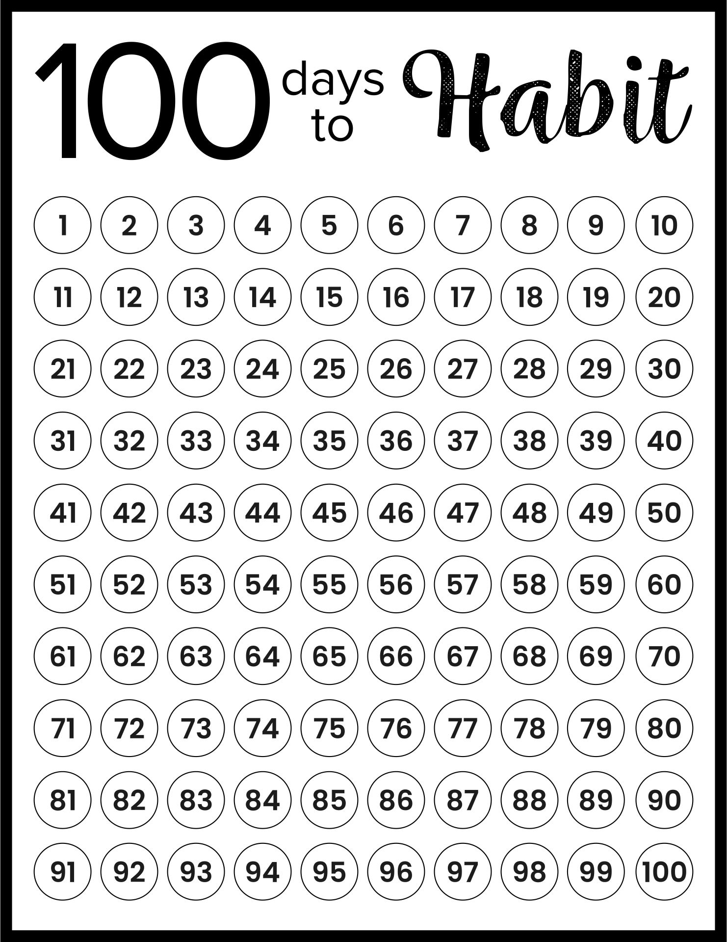 From 100 Countdown 14 Free PDF Printables Printablee