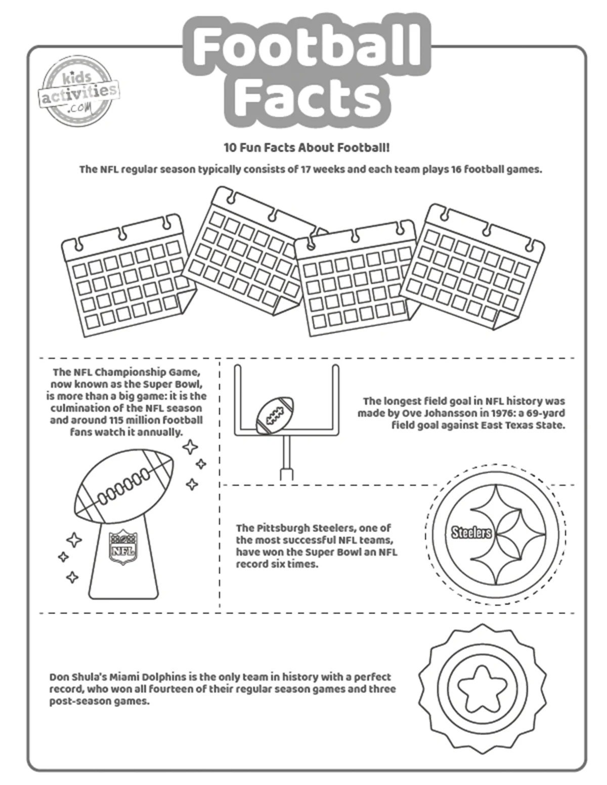 Fun Football Facts Coloring Pages Kids Activities Blog