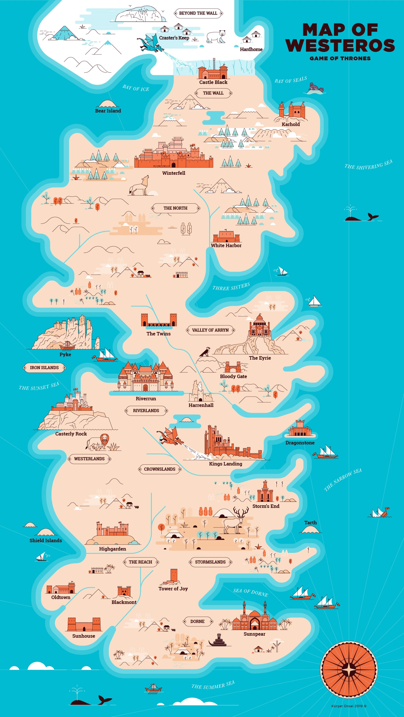 Game Of Thrones Map Illustration 3 Images Behance