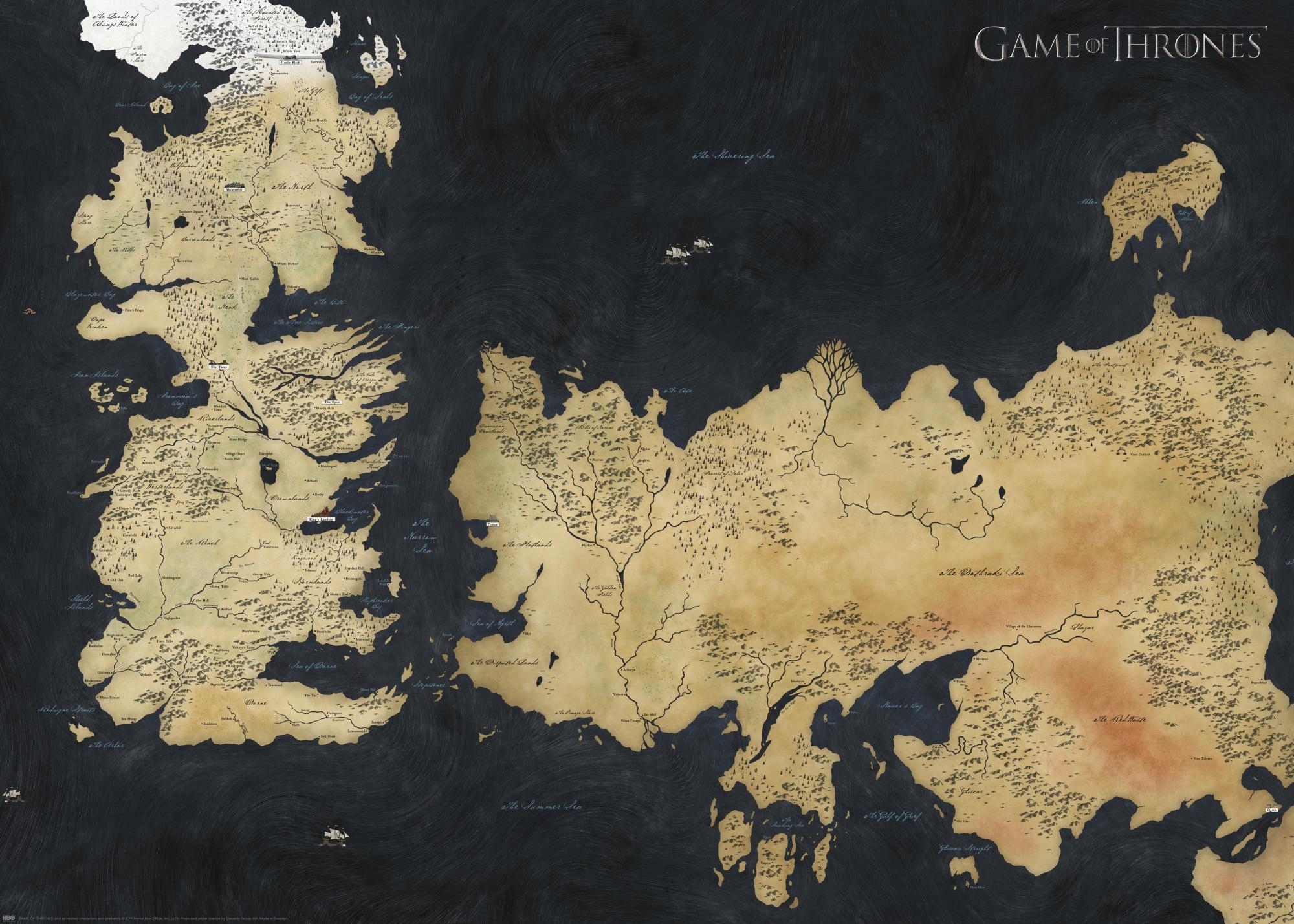 Game Of Thrones Westeros Map Print Poster Desenio