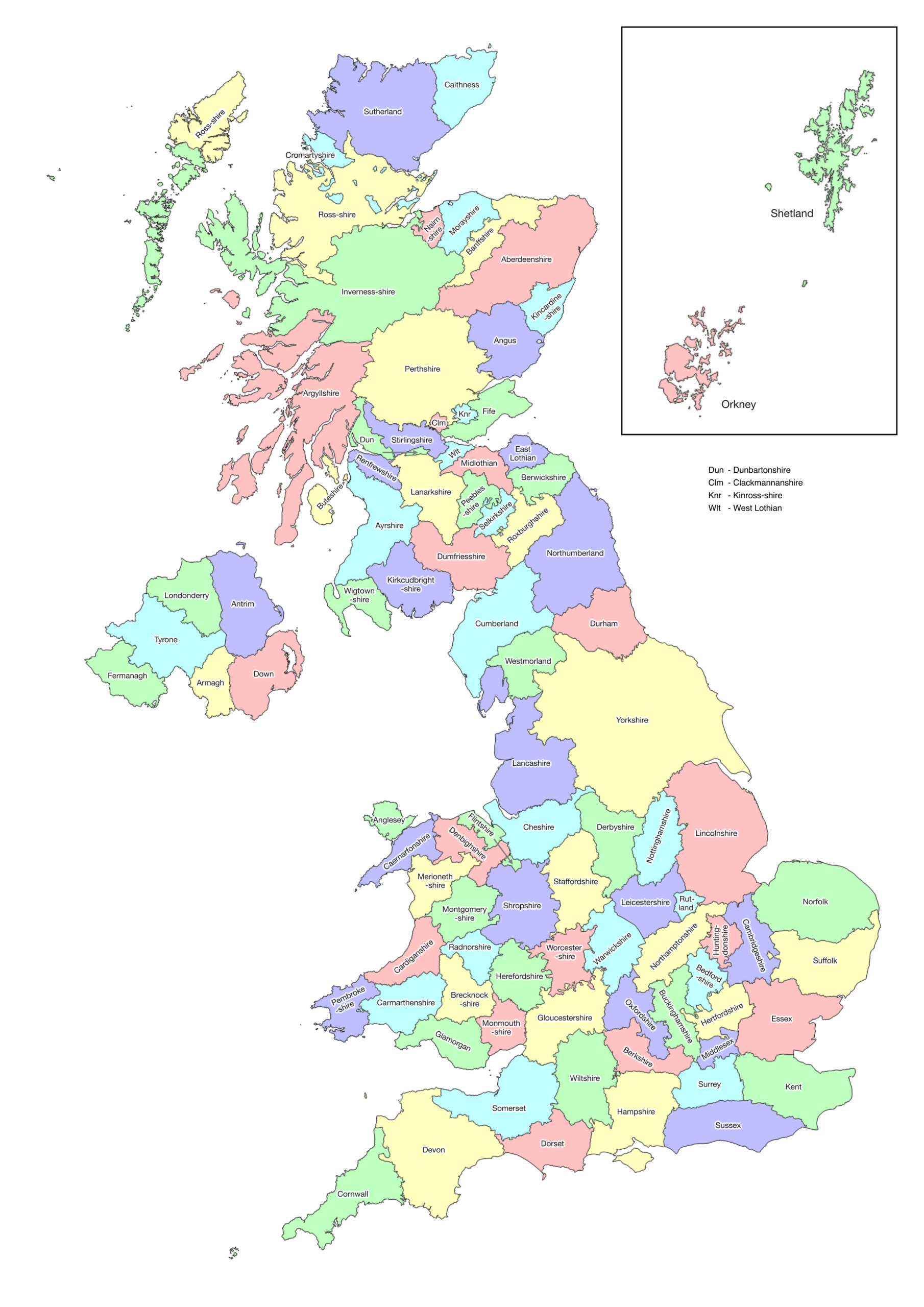 Free Printable Map Of Uk Counties