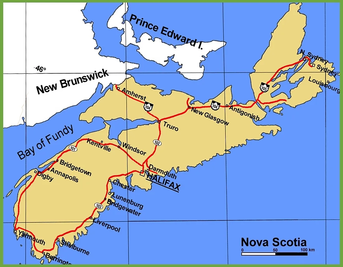 Printable Road Map Of Nova Scotia