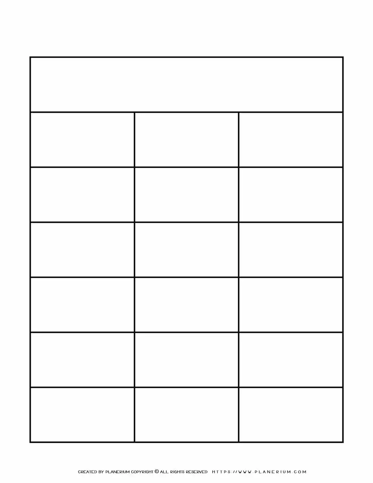 Printable 5 Column Chart