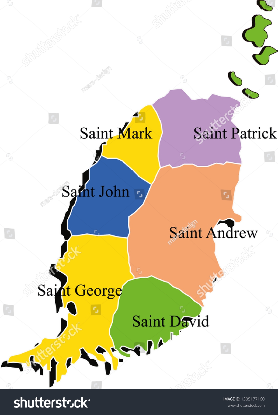 Grenada Map Drawing Map Grenada Grenada Stock Vector Royalty Free 1305177160 Shutterstock