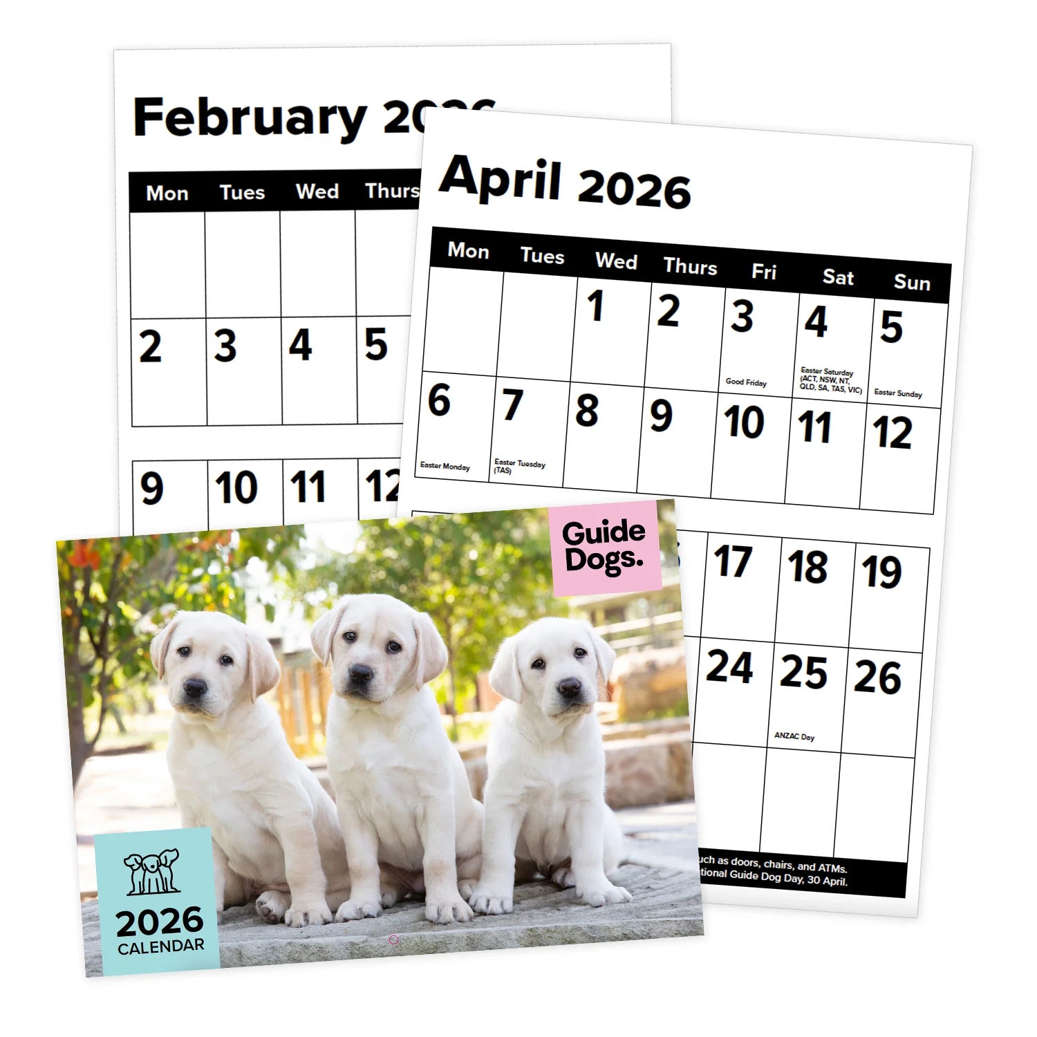 Free Printable Dog Calendar 2026