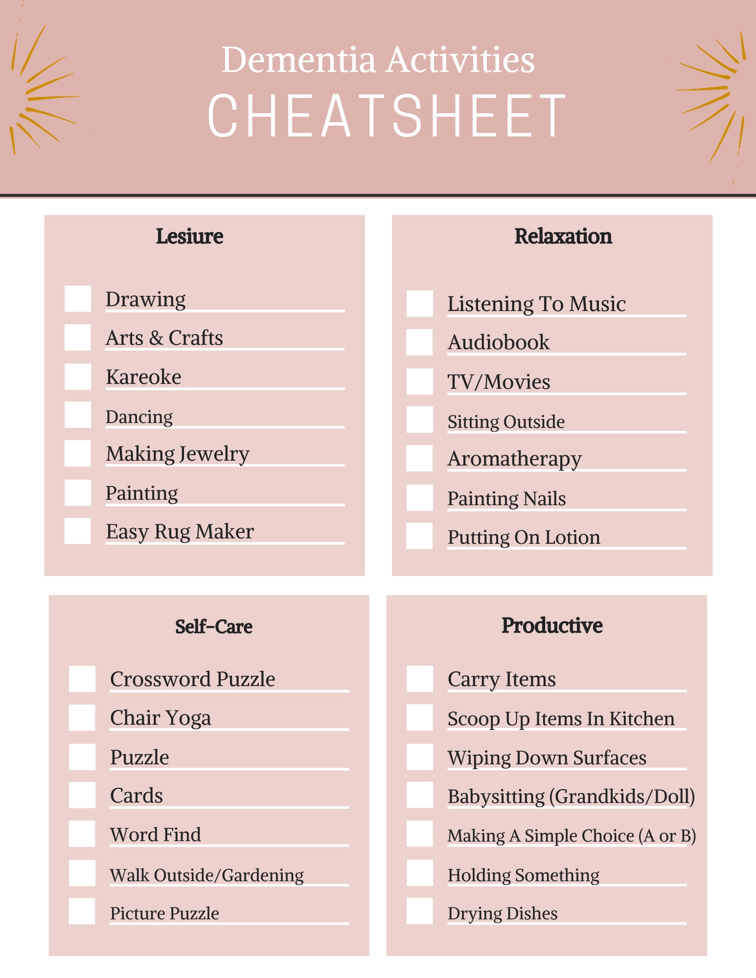 Free Printable Worksheets For Dementia Patients