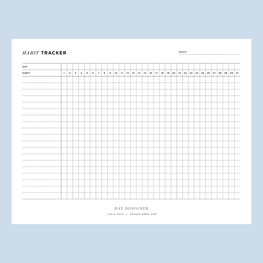 Printable Tracking Calendar
