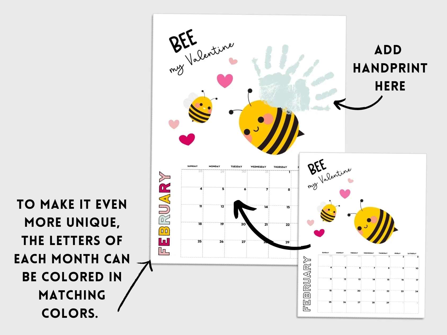 Handprint Calendar 2026 Memory Keepsake For Kids Lovely Planner