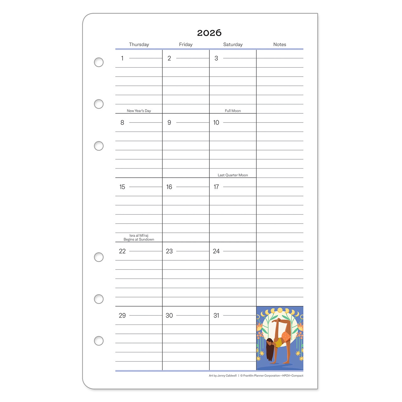 Her Point Of View Two Page Monthly Calendar Tabs Franklin Planner