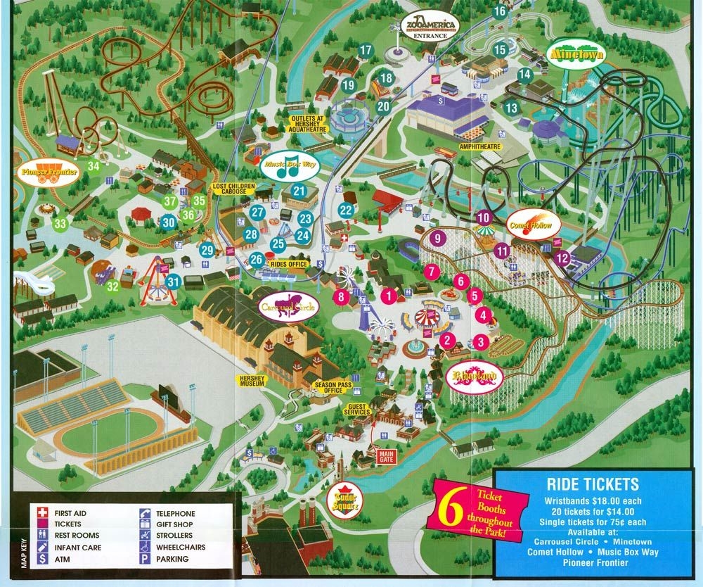 Hershey Park Map Hershey Park Map