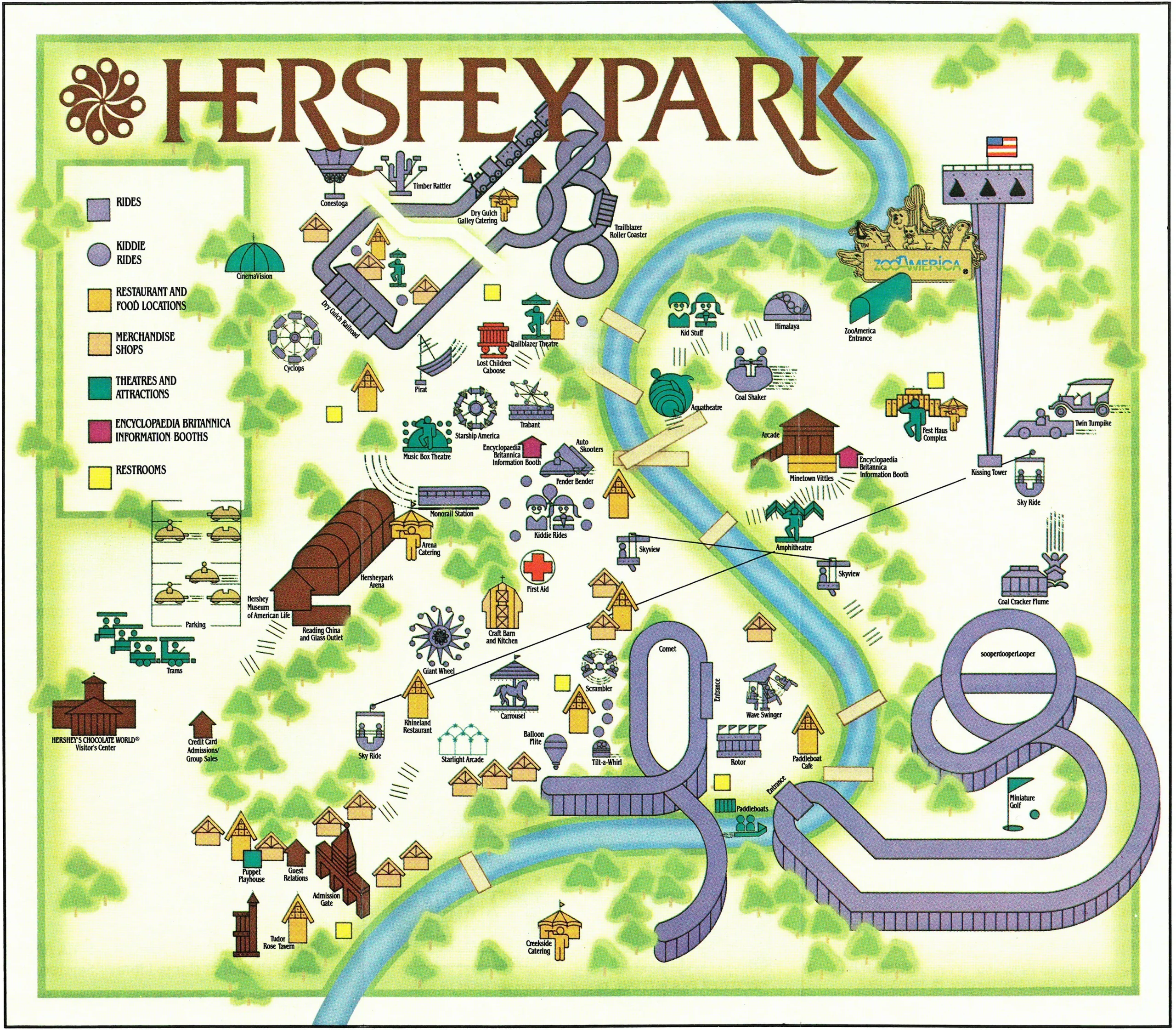 Printable Hershey Park Map