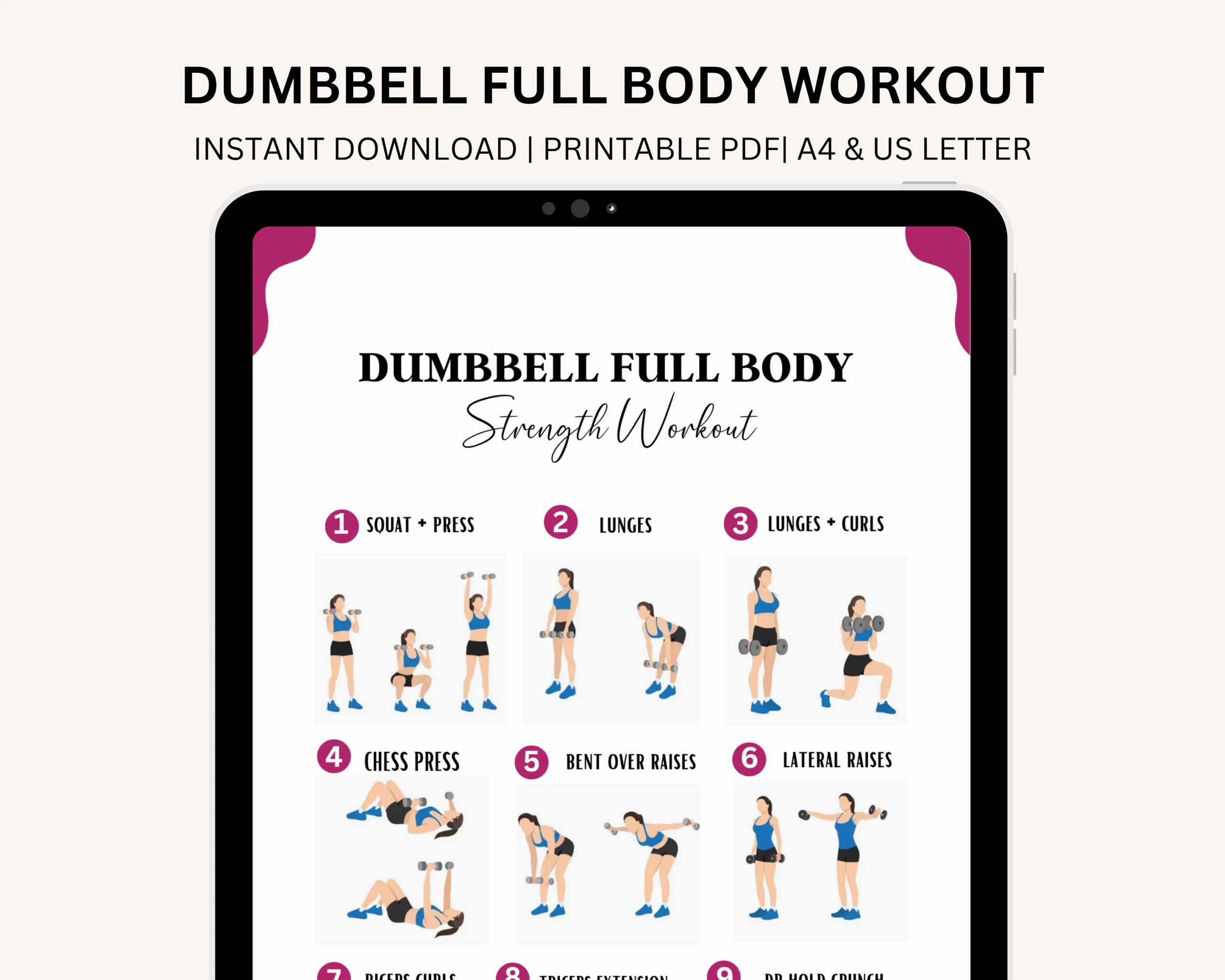 Home Workout Plan Dumbbell Workout Strength Weight Training Plan Fitness Program Workout From Home Gym Guide Digital Download PDF Etsy UK