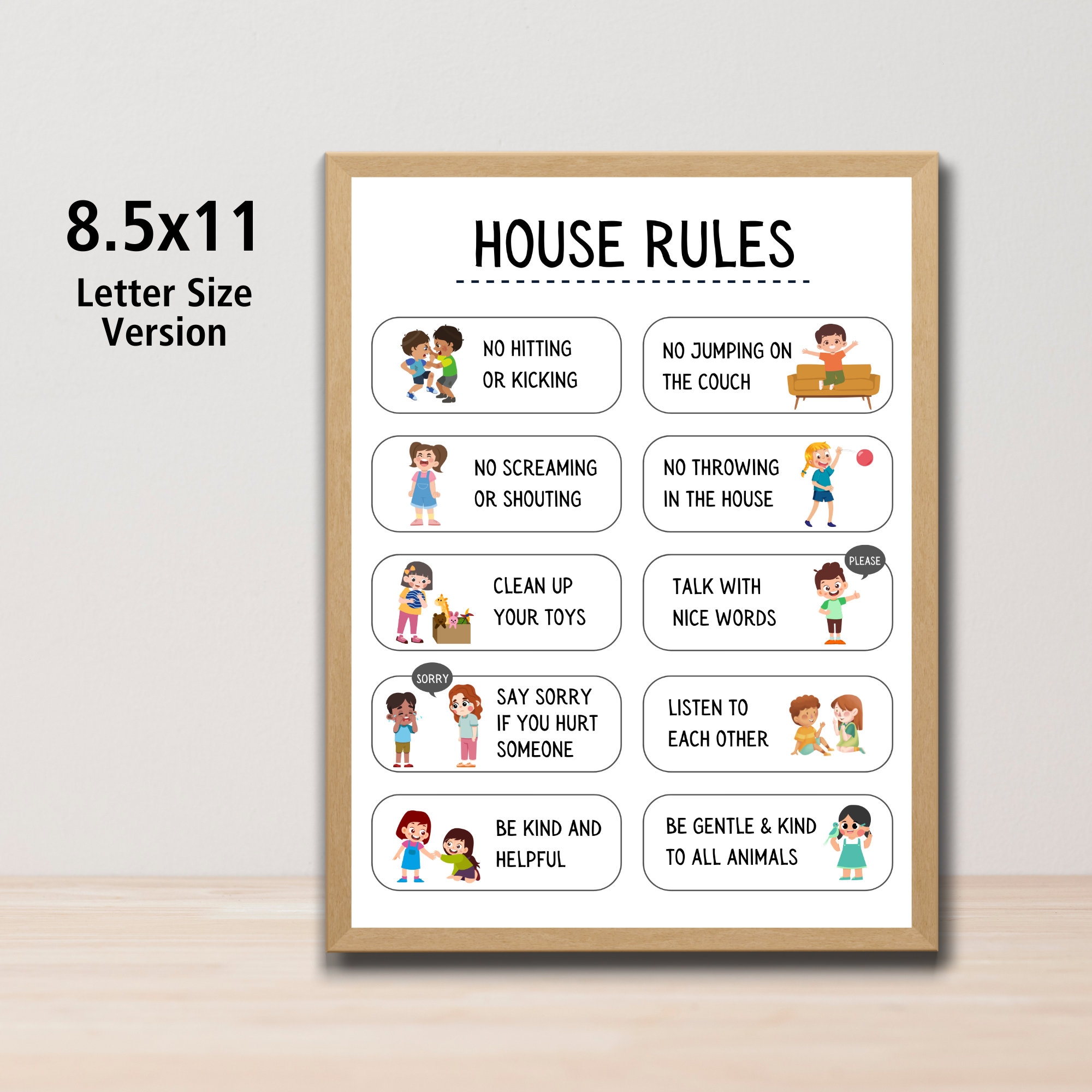 House Rules For Kids Family House Rules Easy to understand With Pictures For Non readers Short Rules Print At Home Letter Size Etsy House Rules For Kids Family House Rules Easy to understand With Pictures For Non readers Short Rules Print At Home Letter Size Etsy