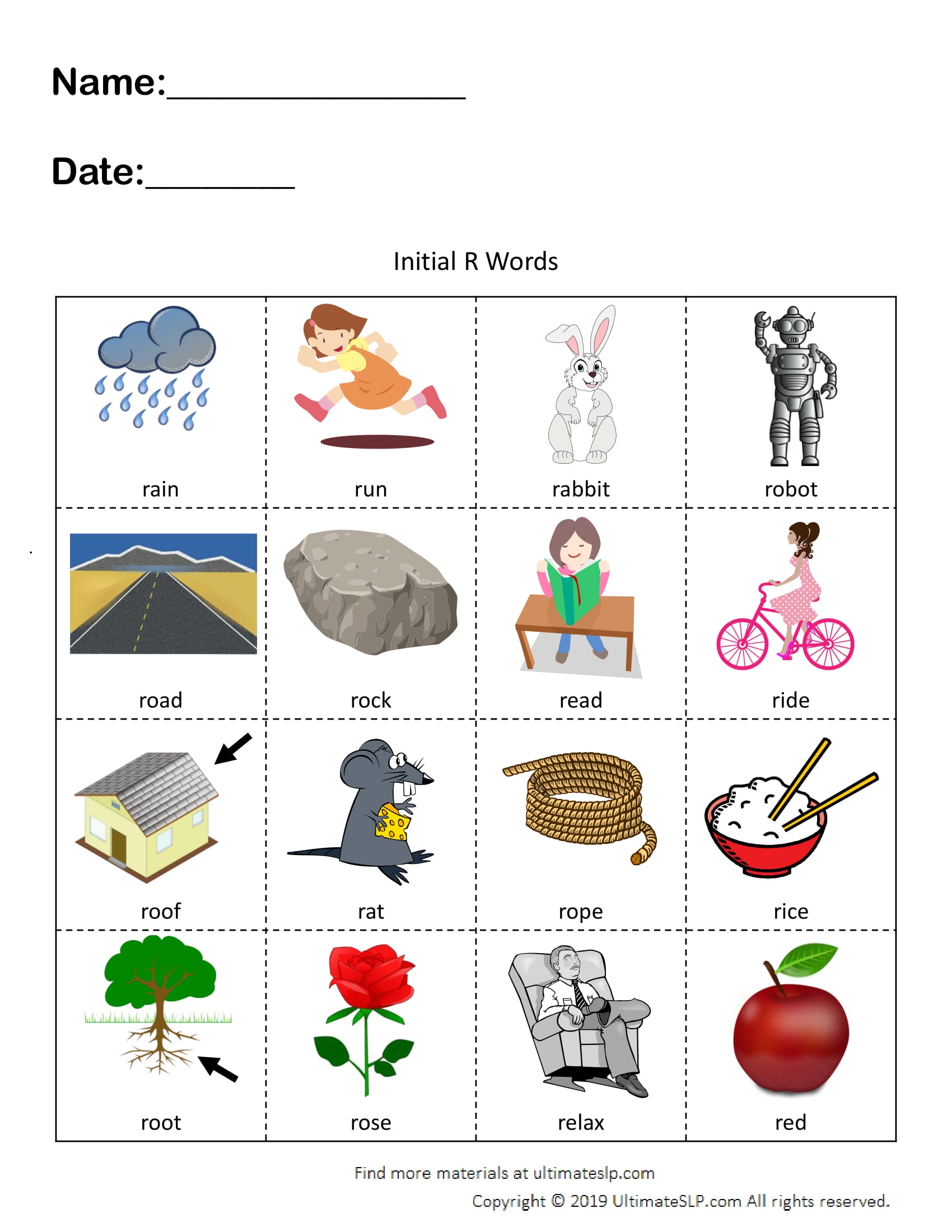 Printable R Articulation Worksheets Printable R Articulation Worksheets