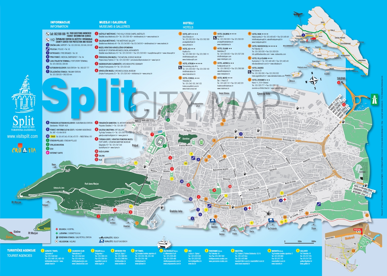 Interactive Map Of The Town Of Split In Croatia