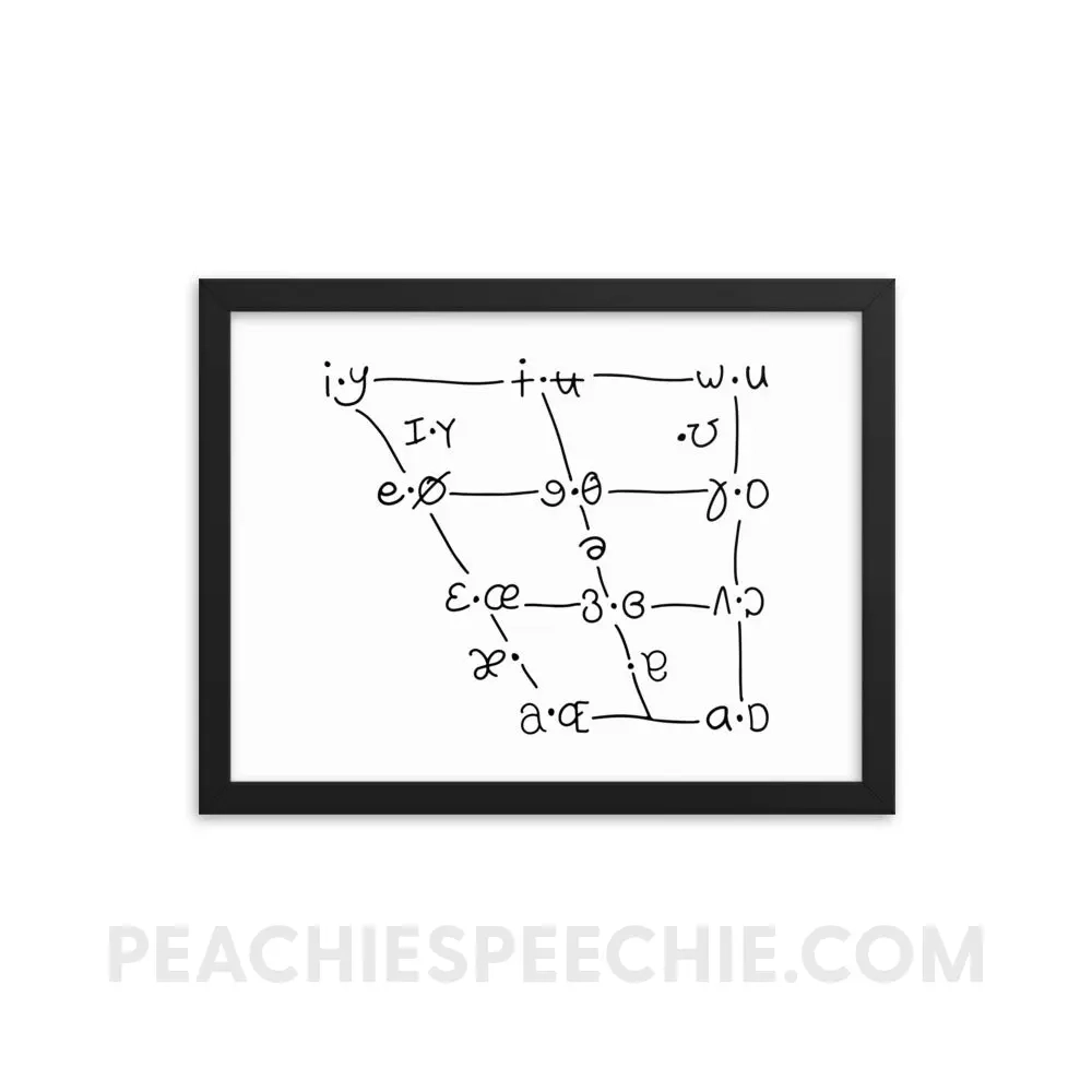 IPA Vowel Chart Framed Poster IPA Vowel Chart Framed Poster
