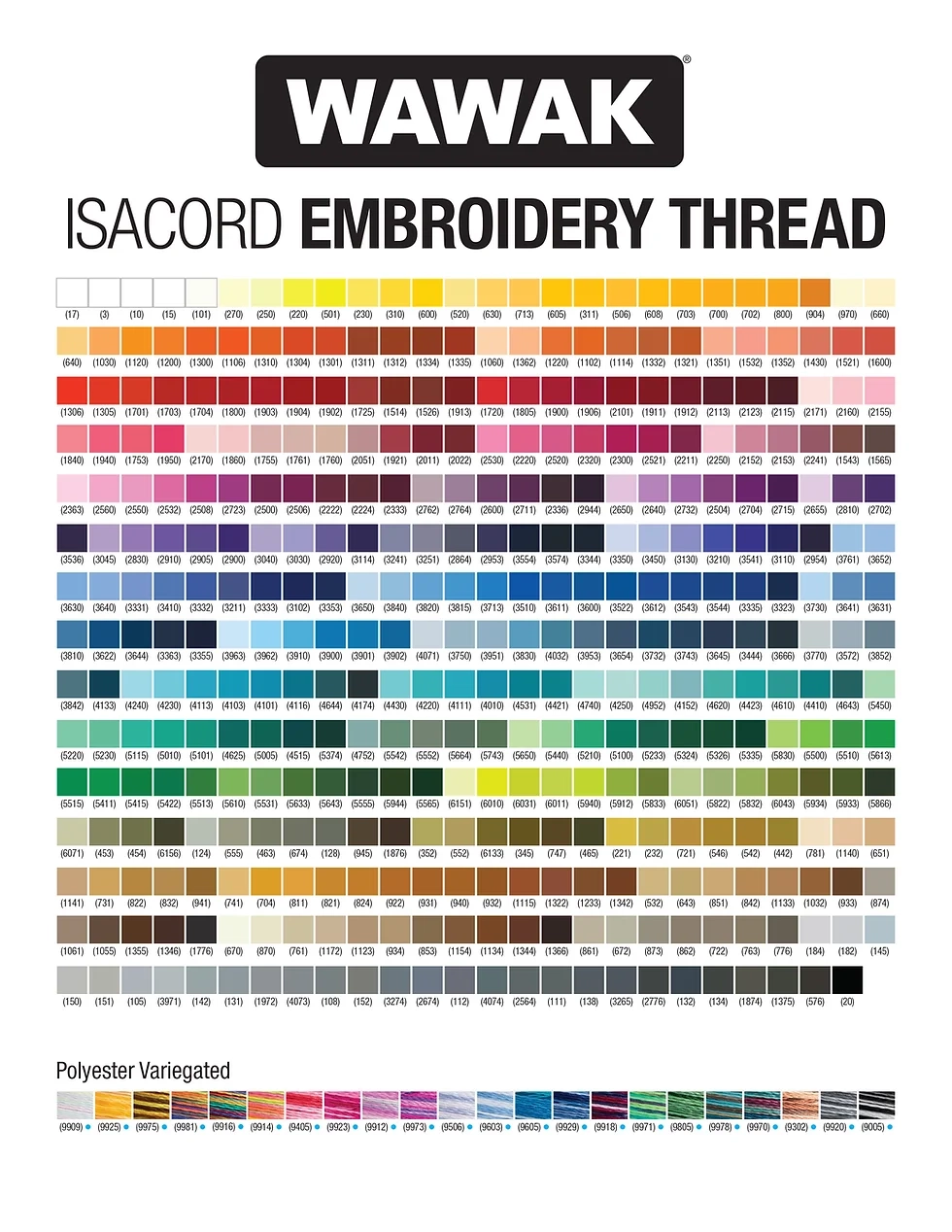 Isacord Thread Color Chart