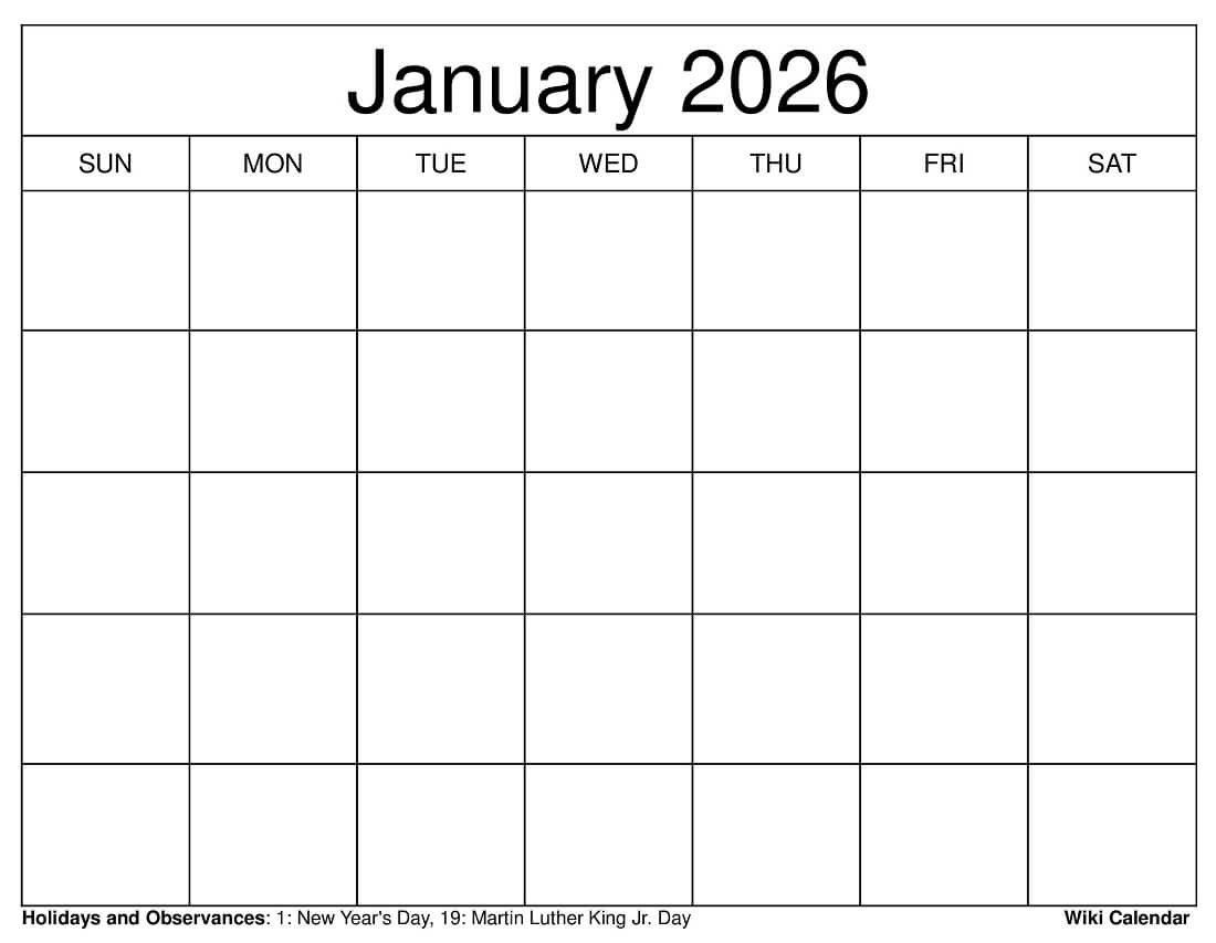 2026 Big Calendar Printable 2026 Big Calendar Printable