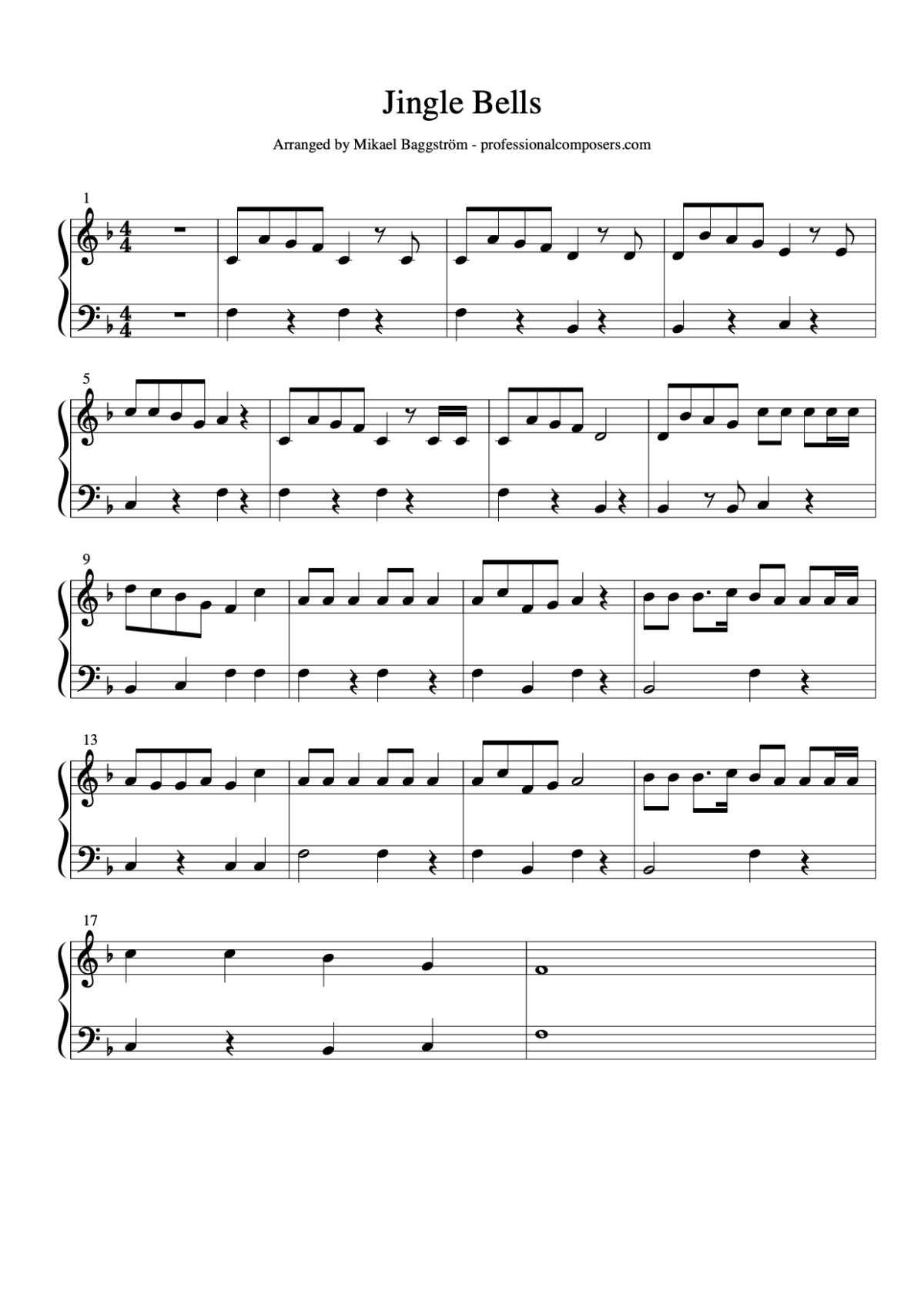 Jingle Bells Sheet Music Free Printable Professional Composers Worksheets Library